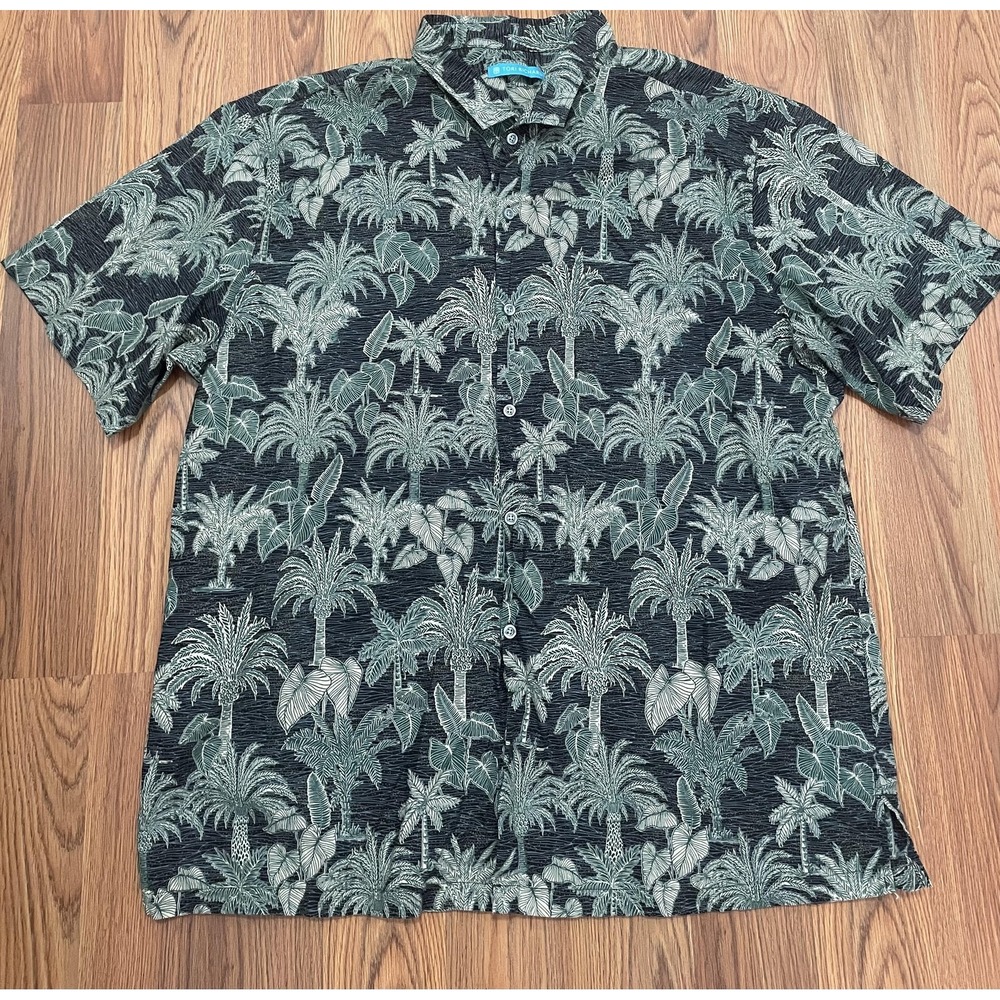 Tori Richard Hawaiian Shirt Mens 2XL Made Hawaii Palm Print Aloha
